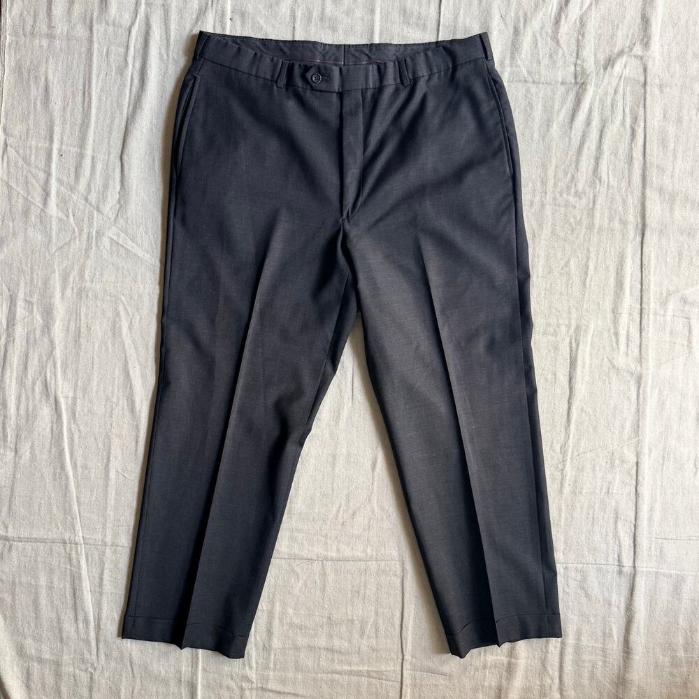 VTG Brooks Brothers Pants Men's 36x28 Gray Loro Piana 100% Wool Pleated Cuffed